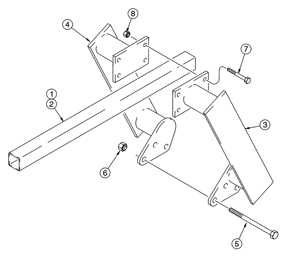 Схема запчастей Case 95XT - (09-73) - TRENCHER GUARD, CHAIN (NORTH AMERICA) (09) - CHASSIS/ATTACHMENTS