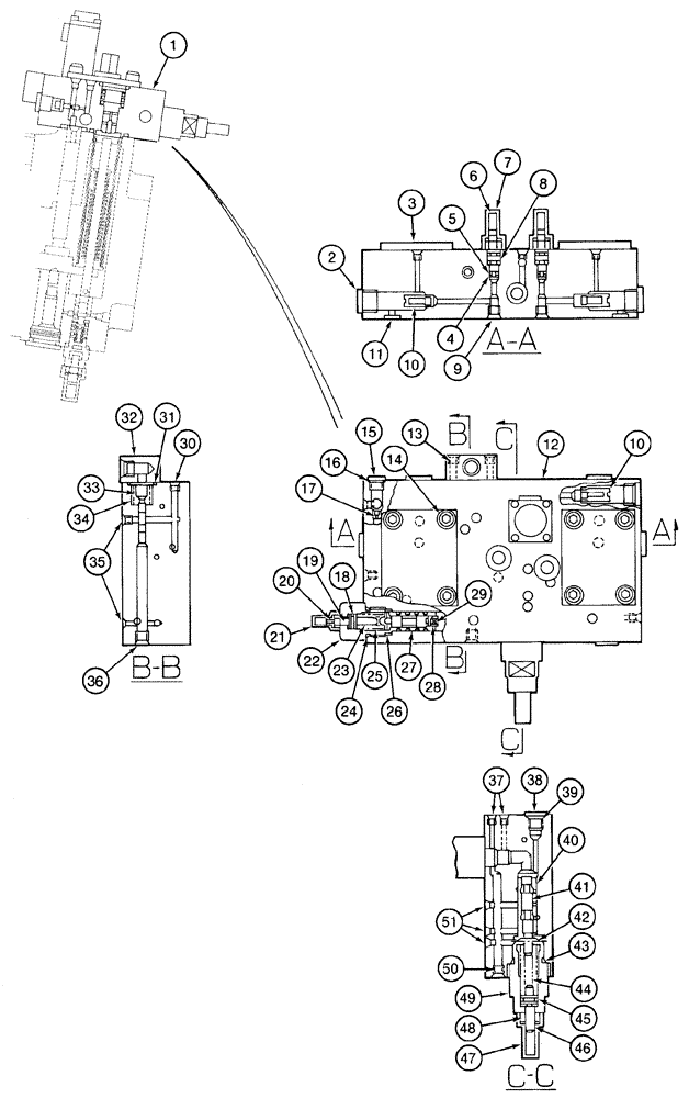 Схема запчастей Case 9060 - (8-020) - 152813A1 & 160661A1 EQUIPMENT PUMPS, CONTROL ASSEMBLY (08) - HYDRAULICS