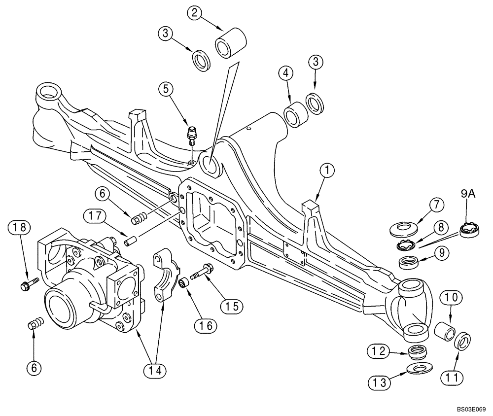 Схема запчастей Case 580M - (06-02) - AXLE, FRONT DRIVE - HOUSING (06) - POWER TRAIN