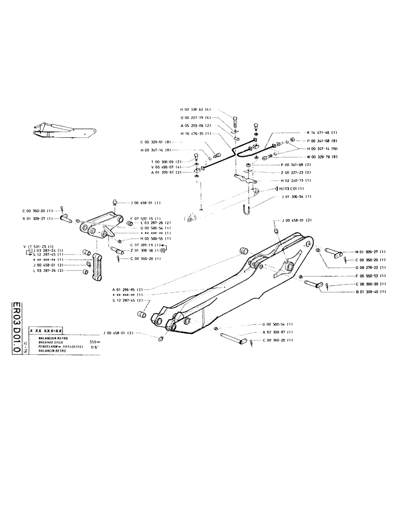 Схема запчастей Case RC200L - (115) - BACKHOE STICK 