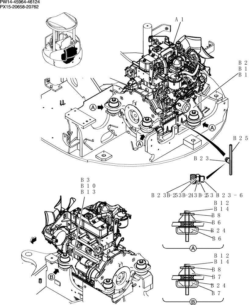 Схема запчастей Case CX31B - (025-01[1]) - ENGINE INSTAL (00) - GENERAL & PICTORIAL INDEX