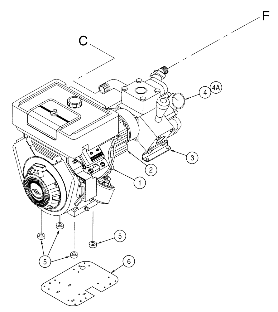 Схема запчастей Case BPG335 - (09-04) - BPG335 ENGINE AND INJECTOR PUMP 