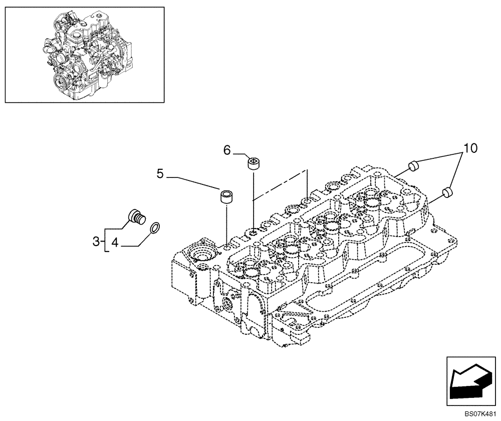 Схема запчастей Case 590SM - (02-17) - PIPING - ENGINE COOLING SYSTEM (02) - ENGINE