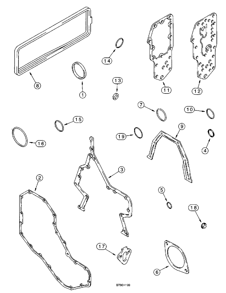 Схема запчастей Case 660 - (2-42) - GASKET KIT, 4-390 EMISSIONS CERTIFIED ENGINE, CYLINDER BLOCK (02) - ENGINE