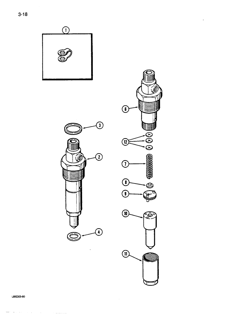 Схема запчастей Case W14C - (3-18) - FUEL INJECTION NOZZLE, 6-590 ENGINE (03) - FUEL SYSTEM