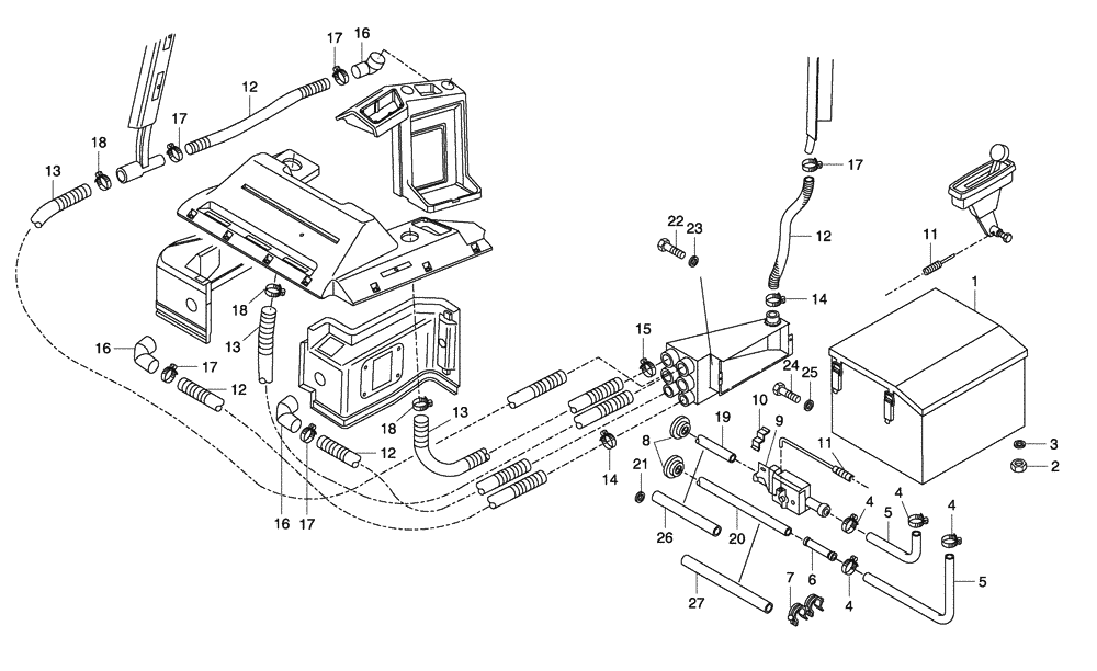 Схема запчастей Case 330 - (54A00020543[02]) - ROPS CAB - HEATER INSTALLATION (10) - Cab/Cowlings