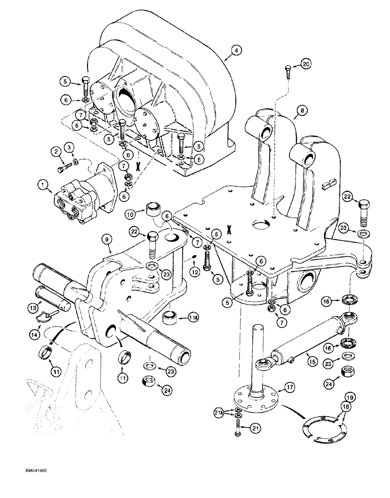 Схема запчастей Case 760 - (09-127A) - PLOW MOTOR, GEARBOX & BLADE MOUNTING, P.I.N. JAF0104938 & AFTER (89) - TOOLS