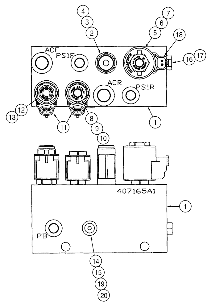 Схема запчастей Case 821C - (08-63) - VALVE ASSY COMBINATION (08) - HYDRAULICS