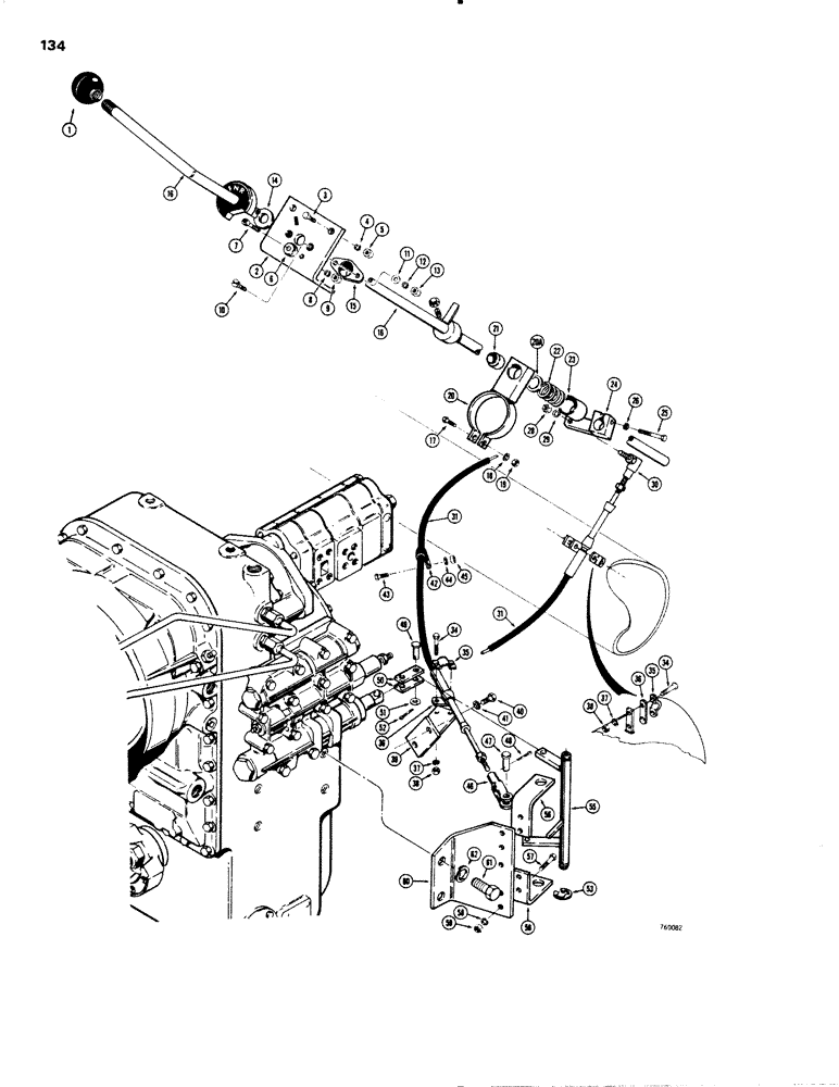 Схема запчастей Case W20 - (134) - TRANSMISSION CONTROL PARTS (06) - POWER TRAIN