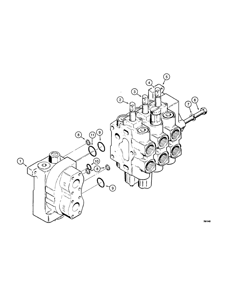 Схема запчастей Case 1150D - (328[1]) - R45516 THREE SPOOL VALVE ANGLE TILT PITCH DOZER (08) - HYDRAULICS