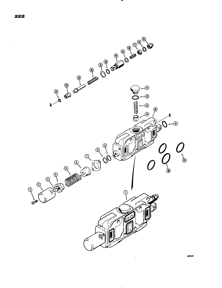 Схема запчастей Case 1150 - (222) - D41533 RIPPER SECTION (07) - HYDRAULIC SYSTEM