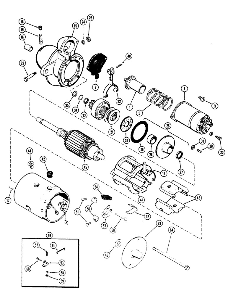 Схема запчастей Case W7E - (070) - A57092 STARTER, (301B) SPARK IGNITION ENGINE (04) - ELECTRICAL SYSTEMS