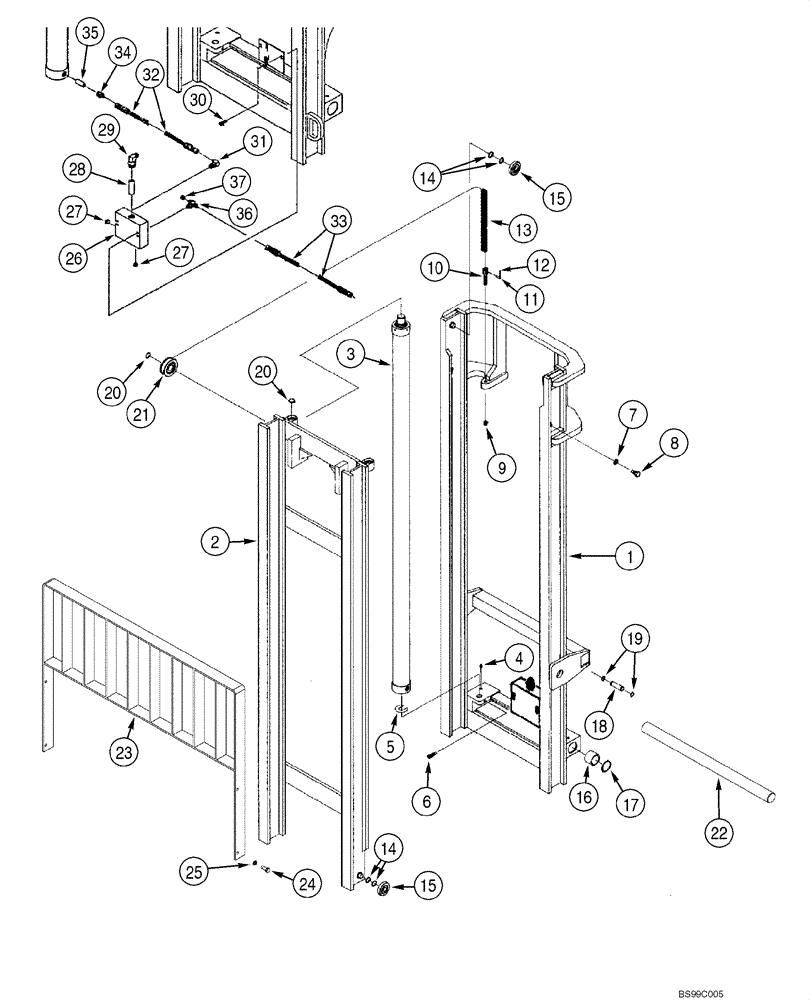 Схема запчастей Case 586G - (09-02) - MAST - 5000/6000 LB (09) - CHASSIS