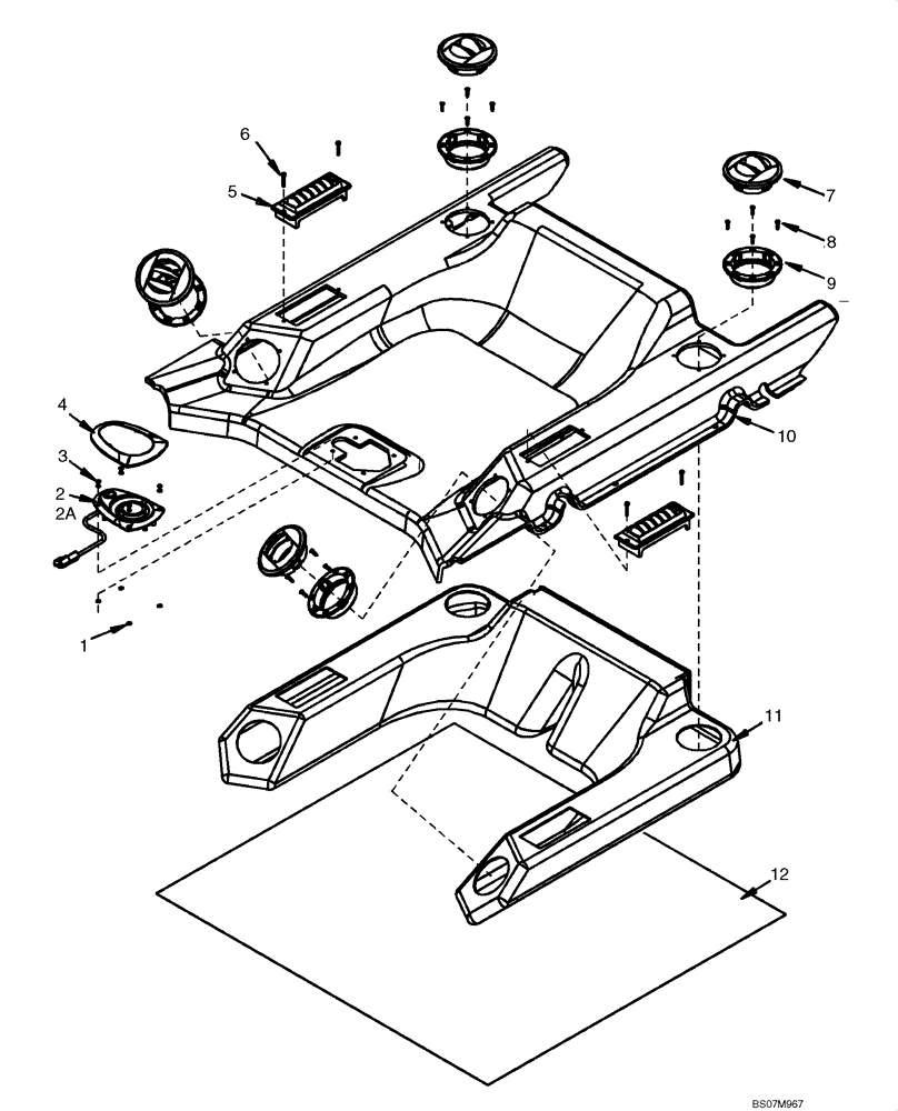 Схема запчастей Case 465 - (09-43) - HEADLINER - HEATER AND AIR CONDITIONING (09) - CHASSIS