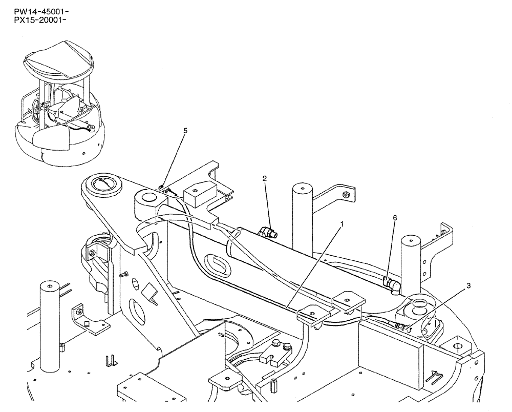 Схема запчастей Case CX31B - (01-019) - HYD LINES, CYLINDER (SWING) (35) - HYDRAULIC SYSTEMS