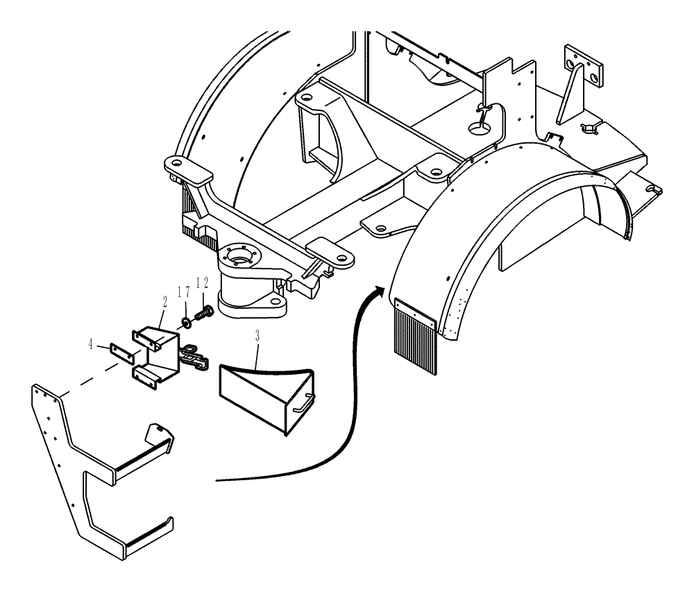 Схема запчастей Case 221D - (01.830[6559701000]) - WEDGE INSTALLATION (39) - FRAMES AND BALLASTING