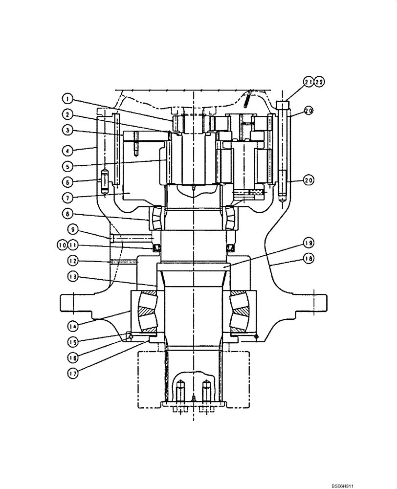 Схема запчастей Case CX240LR - (08-38B) - KBC0157 GEAR ASSY, REDUCTION - MOTOR, SWING (08) - HYDRAULICS