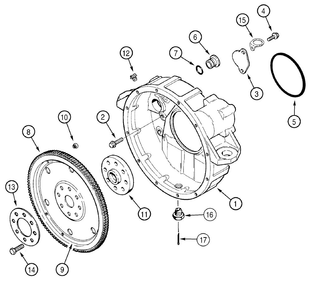 Схема запчастей Case 850H - (02-19) - FLYWHEEL AND HOUSING, 6T-590 EMISSIONS CERTIFIED ENGINE (02) - ENGINE