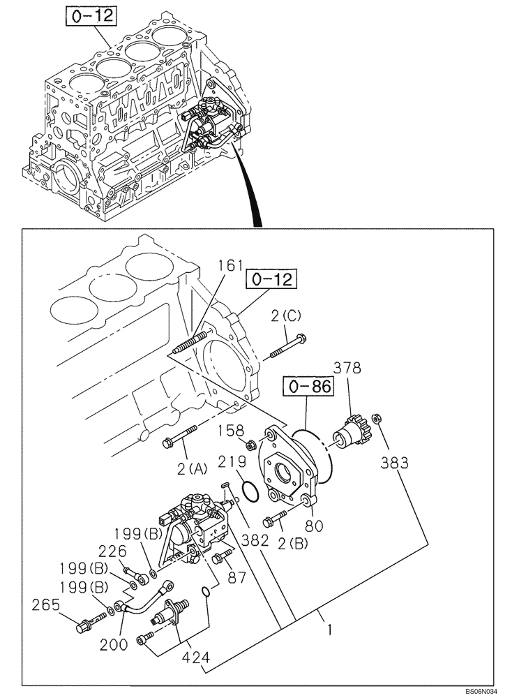 Схема запчастей Case CX240BLR - (03-06) - OIL CIRCUIT (03) - FUEL SYSTEM