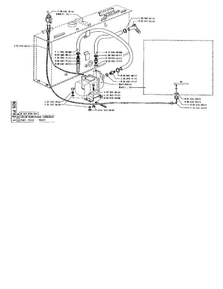 Схема запчастей Case 90BCL - (115) - FUEL FILLER CIRCUIT (02) - FUEL SYSTEM