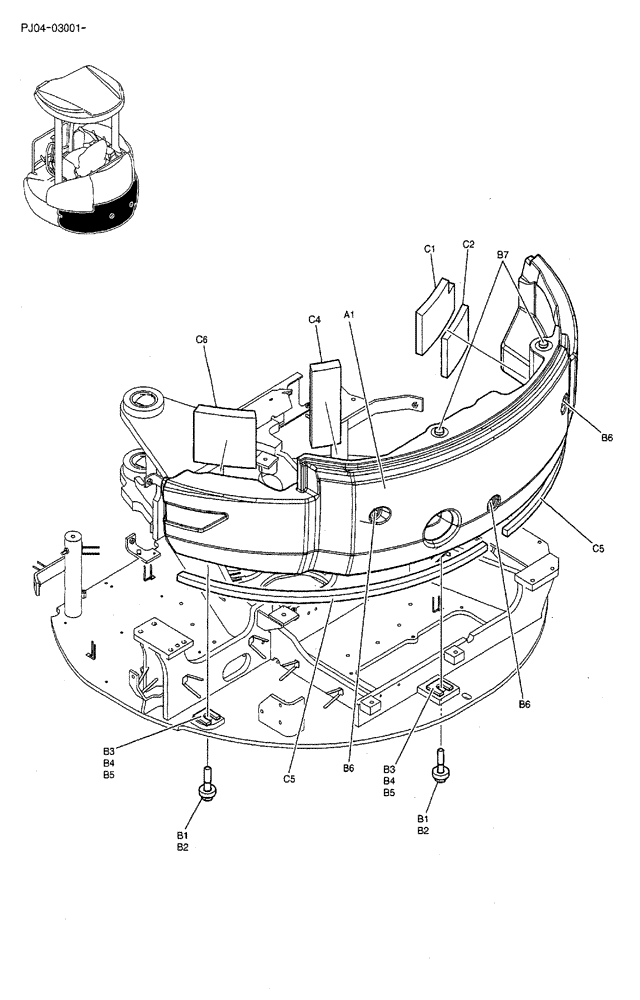 Схема запчастей Case CX50B - (02-004) - COUNTERWEIGHT ASSEMBLY (05) - SUPERSTRUCTURE