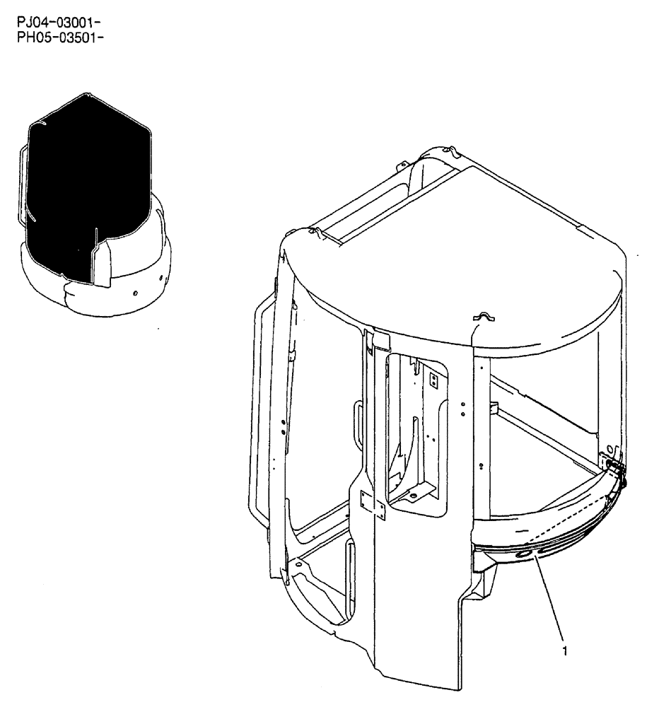 Схема запчастей Case CX50B - (02-064) - CAB INSTAL, P/N PW02C00025F1 (05) - SUPERSTRUCTURE