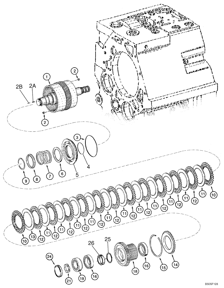 Схема запчастей Case 921C - (06-11) - TRANSMISSION - CLUTCH ASSY, FORWARD (06) - POWER TRAIN