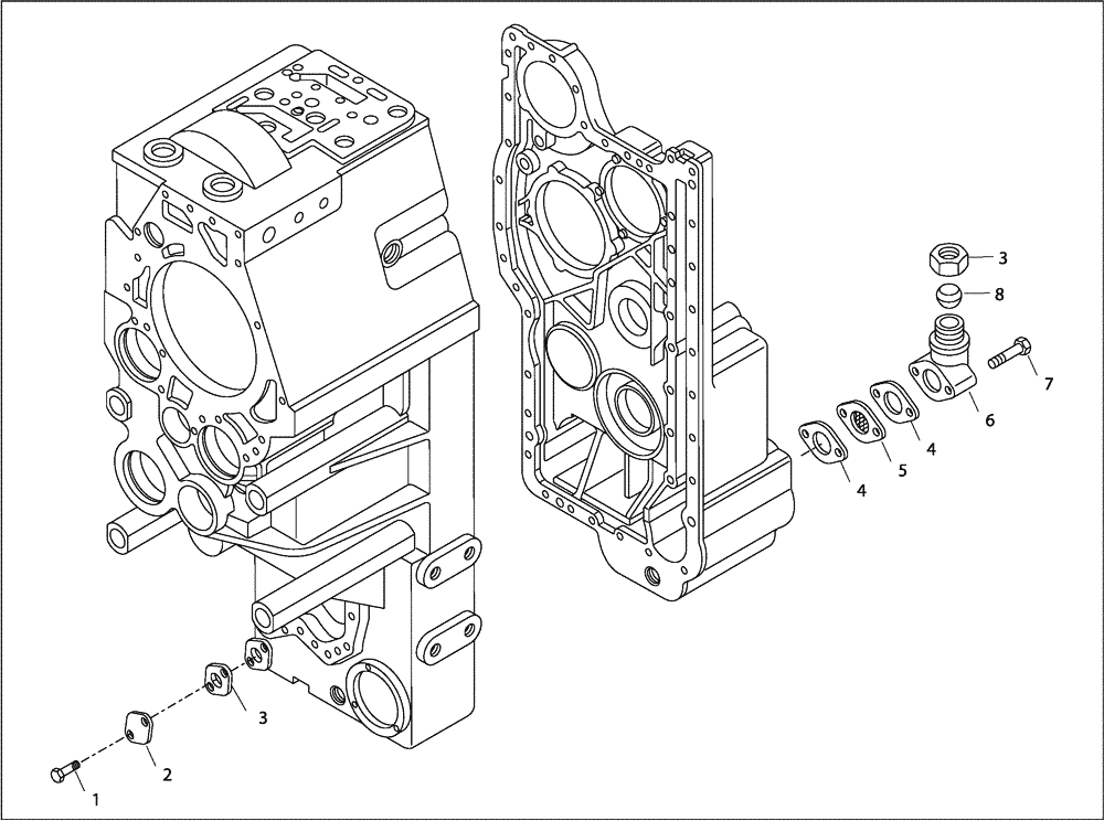 Схема запчастей Case 330B - (18A00000981[001]) - DIPSTICK DEFLECTOR (87515145) (03) - Converter / Transmission