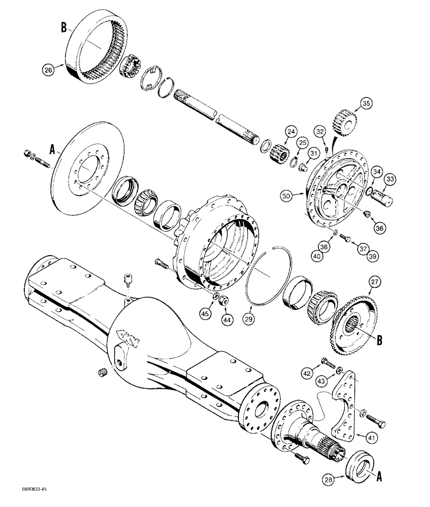 Схема запчастей Case 721 - (6-78) - AXLE HOUSING AND PLANETARY (CONTD) (06) - POWER TRAIN