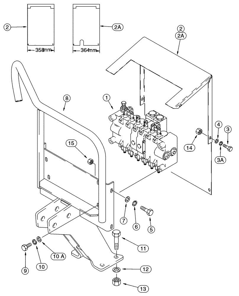 Схема запчастей Case 85XT - (09-53) - BACKHOE CONTROL TOWER NORTH AMERICA, D125 BACKHOE (09) - CHASSIS