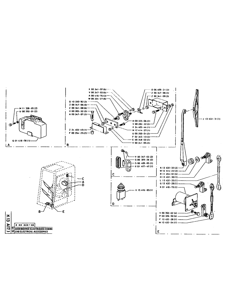 Схема запчастей Case 160CL - (262) - CAB ELECTRICAL ACCESSORIES (06) - ELECTRICAL SYSTEMS