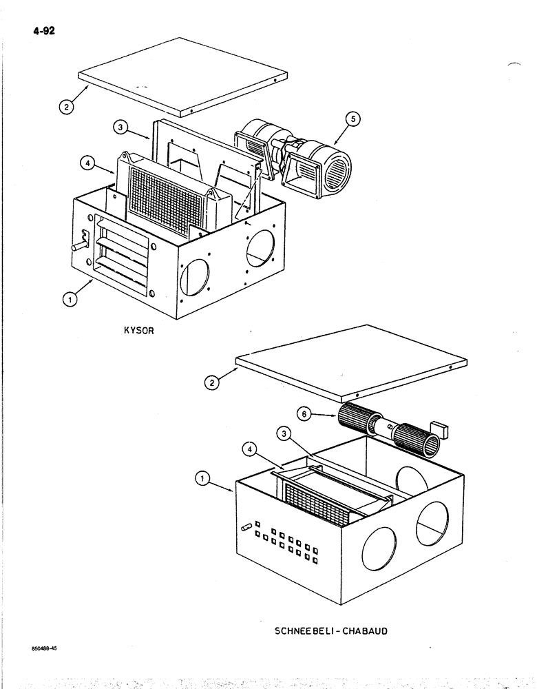 Схема запчастей Case 170B - (4-92) - HEATER, P.I.N. 74341 THROUGH 74456 (04) - ELECTRICAL SYSTEMS