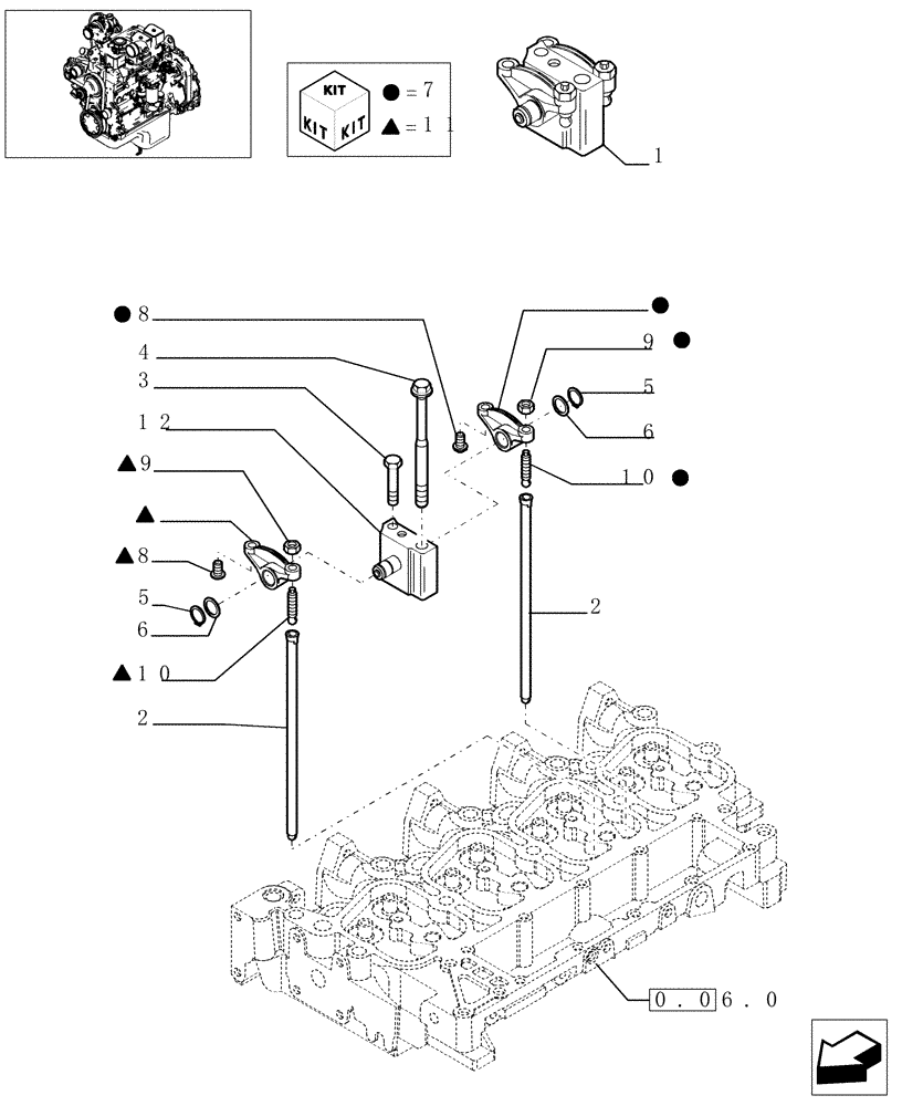 Схема запчастей Case F4DFE613G - (0.06.6[01]) - ROCKER SHAFT (504090394) 