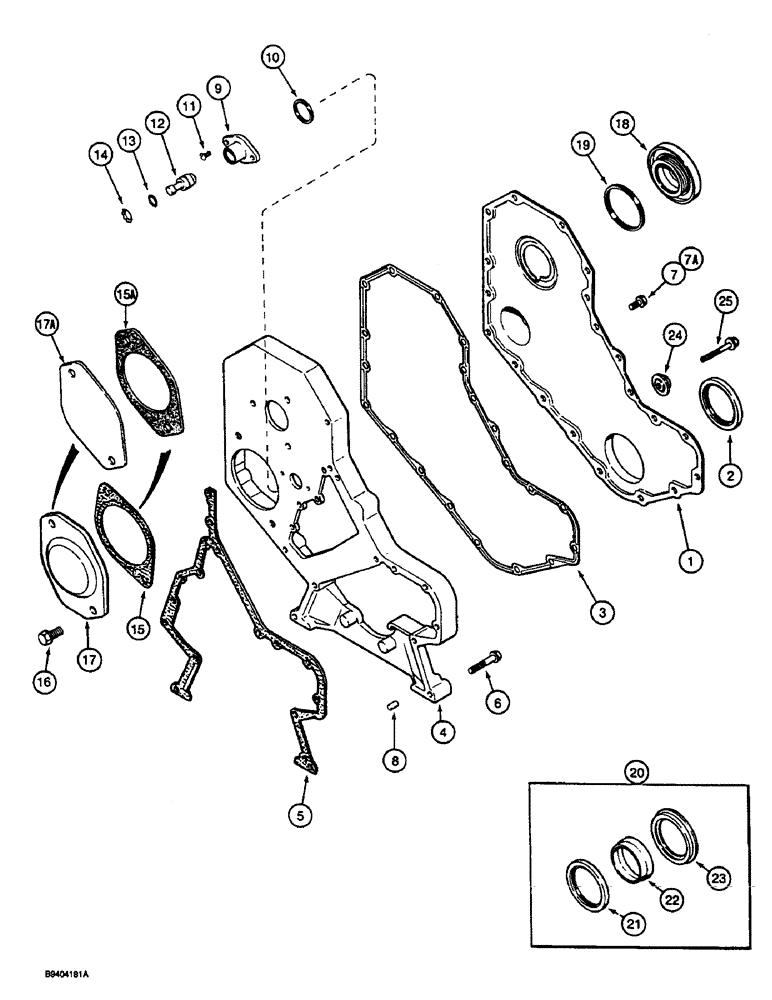 Схема запчастей Case 1088 - (2-28) - FRONT GEAR COVER, 6T-590 ENGINE (02) - ENGINE