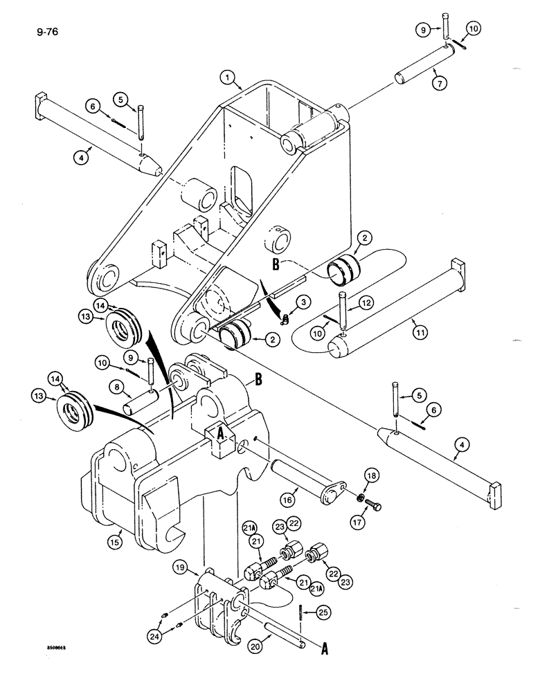 Схема запчастей Case 1086B - (9-076) - WRIST-O-TWIST (09) - CHASSIS