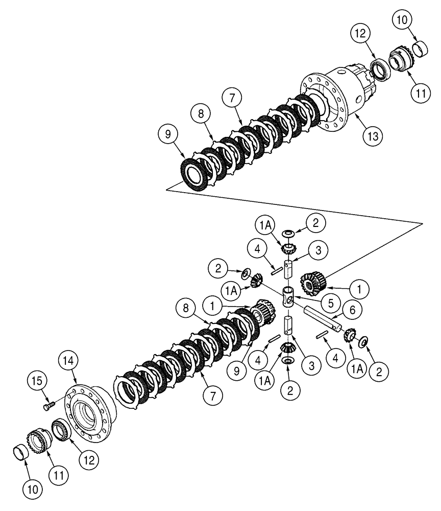 Схема запчастей Case 521D - (06-31) - AXLE, REAR - DIFFERENTIAL (06) - POWER TRAIN