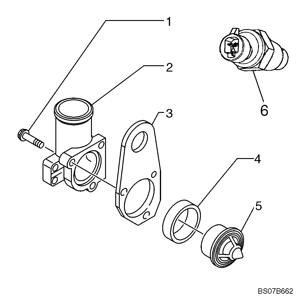 Схема запчастей Case 521D - (02-44) - THERMOSTAT - ENGINE COOLING SYSTEM (02) - ENGINE