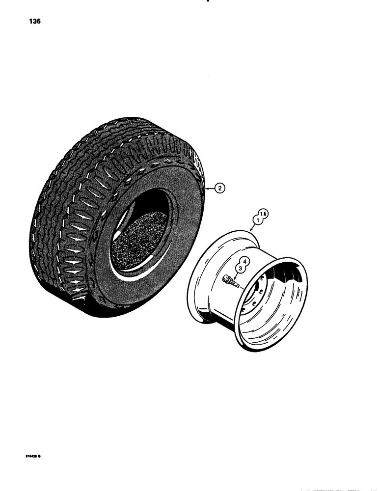 Схема запчастей Case 780B - (136) - FRONT WHEELS AND TIRES, USED ON MODELS WITH 9.00 X 20 - 10 PLY TIRES (05) - STEERING