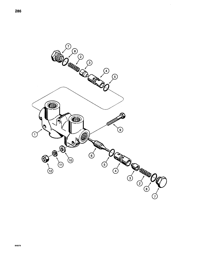 Схема запчастей Case 880C - (286) - S33333 LEVELER CHECK VALVE (07) - HYDRAULIC SYSTEM