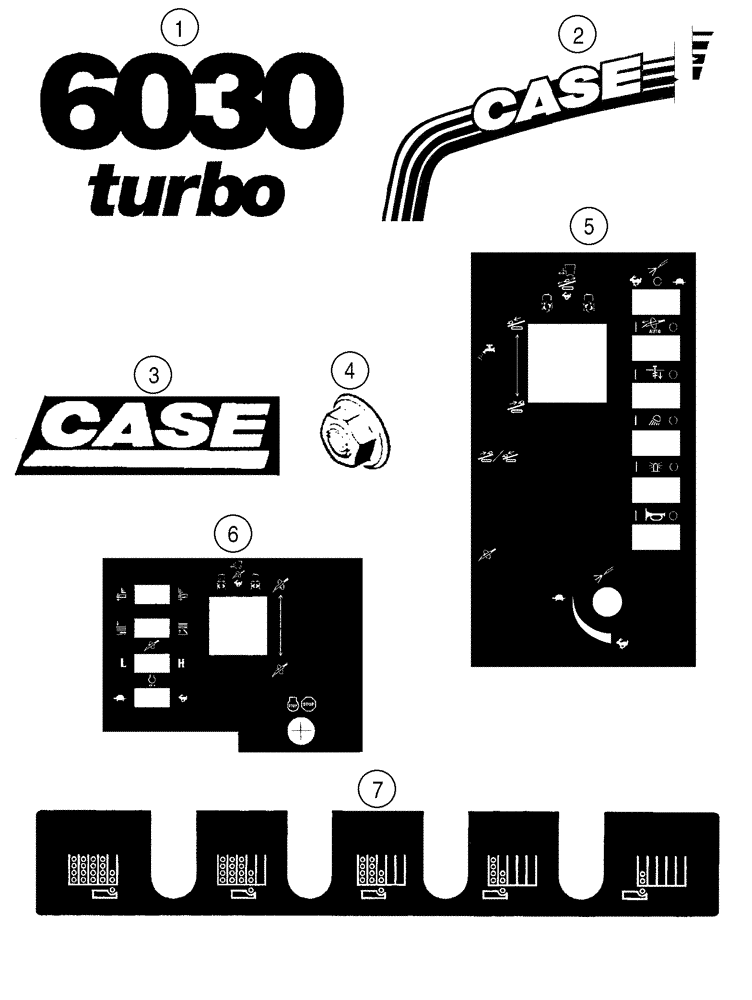 Схема запчастей Case 6030 - (09-22) - DECALS (09) - CHASSIS/ATTACHMENTS