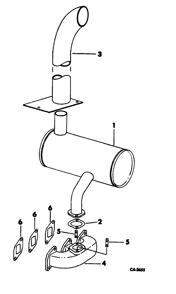 Схема запчастей Case 3400 - (098) - EXHAUST SYSTEM - DIESEL ENGINE TRACTORS (10) - ENGINE