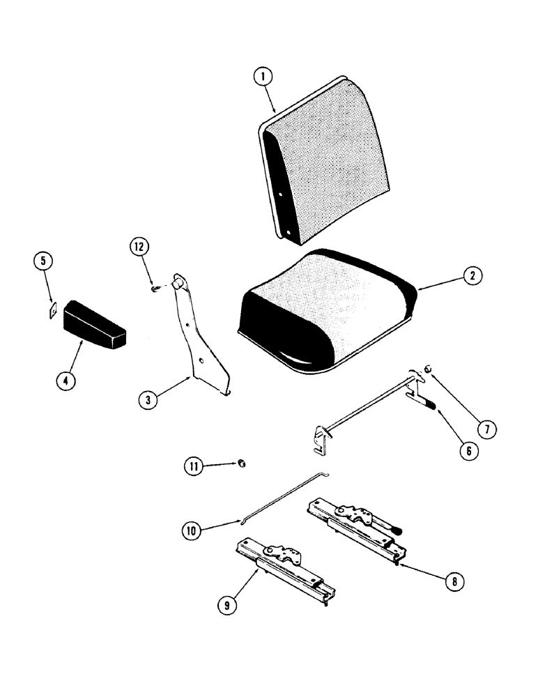 Схема запчастей Case 50 - (9-264) - OPERATORS SEAT ASSEMBLY (09) - CHASSIS