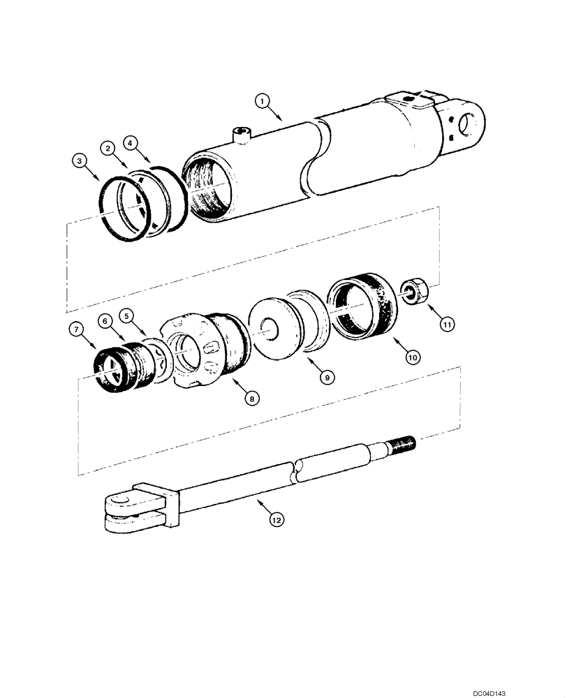 Схема запчастей Case 885 - (08.55[00]) - CYLINDER - BLADE SIDE SHIFT (08) - HYDRAULICS