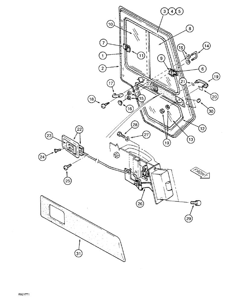 Схема запчастей Case 9030 - (9-50) - CAB DOOR (09) - CHASSIS