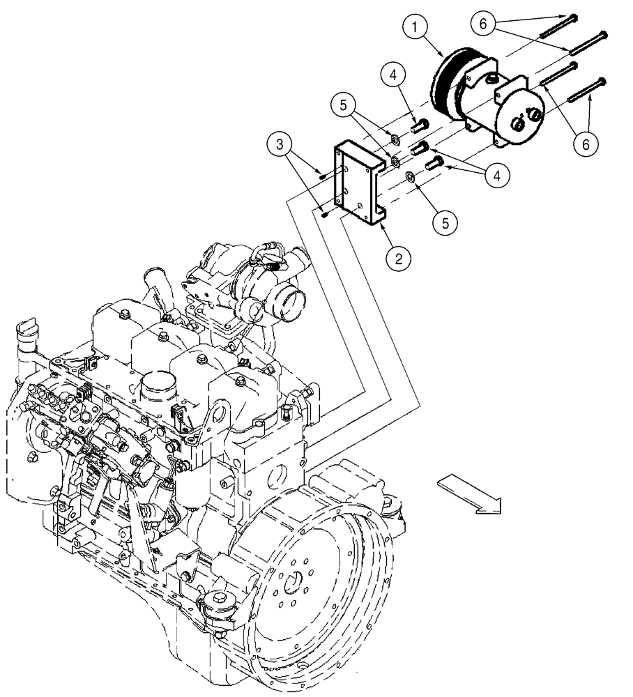 Схема запчастей Case 521D - (09-52) - AIR CONDITIONING - COMPRESSOR MOUNTING (09) - CHASSIS