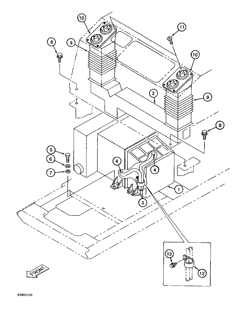 Схема запчастей Case 9030B - (9-084) - CAB AIR CONDITIONER (09) - CHASSIS