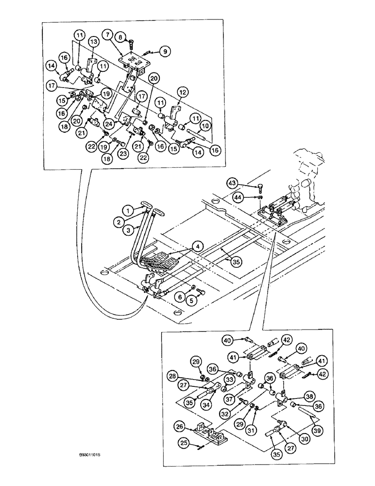 Схема запчастей Case 9010 - (6-10) - TRACK DRIVE CONTROLS (06) - POWER TRAIN