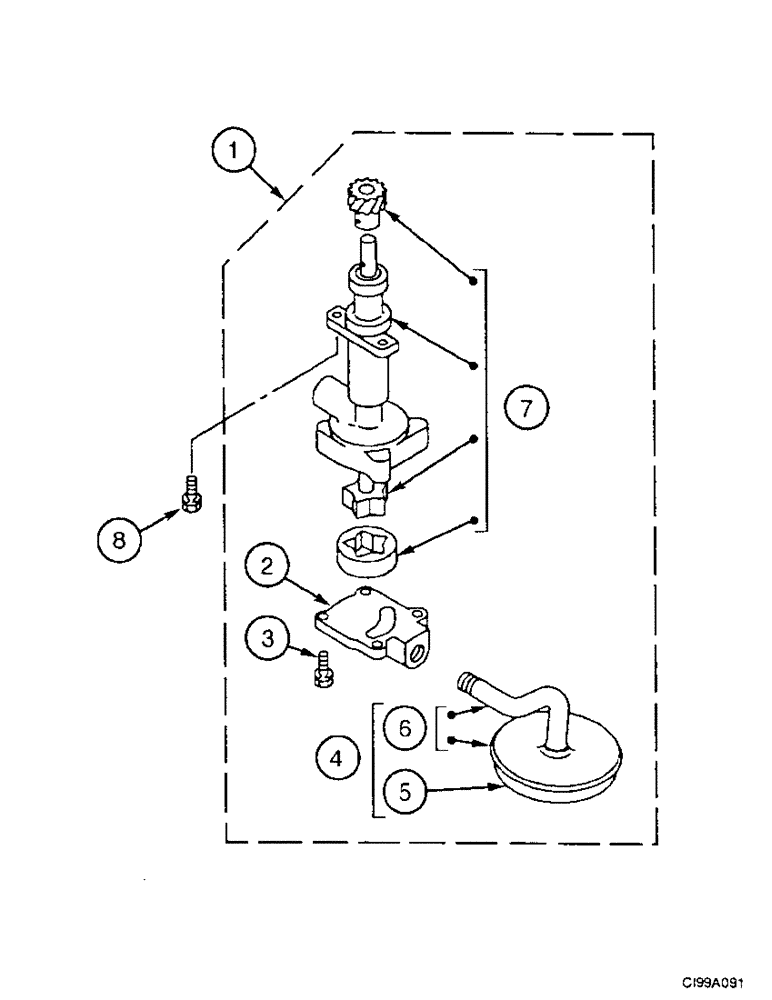 Схема запчастей Case 9007B - (2-28) - ENGINE OIL PUMP (02) - ENGINE