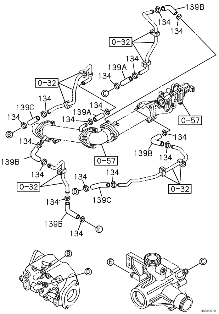 Схема запчастей Case CX460 - (02-29) - ENGINE WATER CIRCUIT (02) - ENGINE