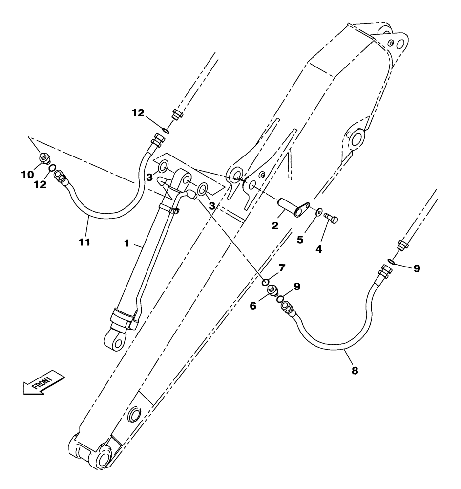 Схема запчастей Case CX250C - (08-015[00]) - BUCKET CYLINDER - DIPPER - 3.50 M (08) - HYDRAULICS